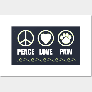 Peace, Love, Paw Posters and Art